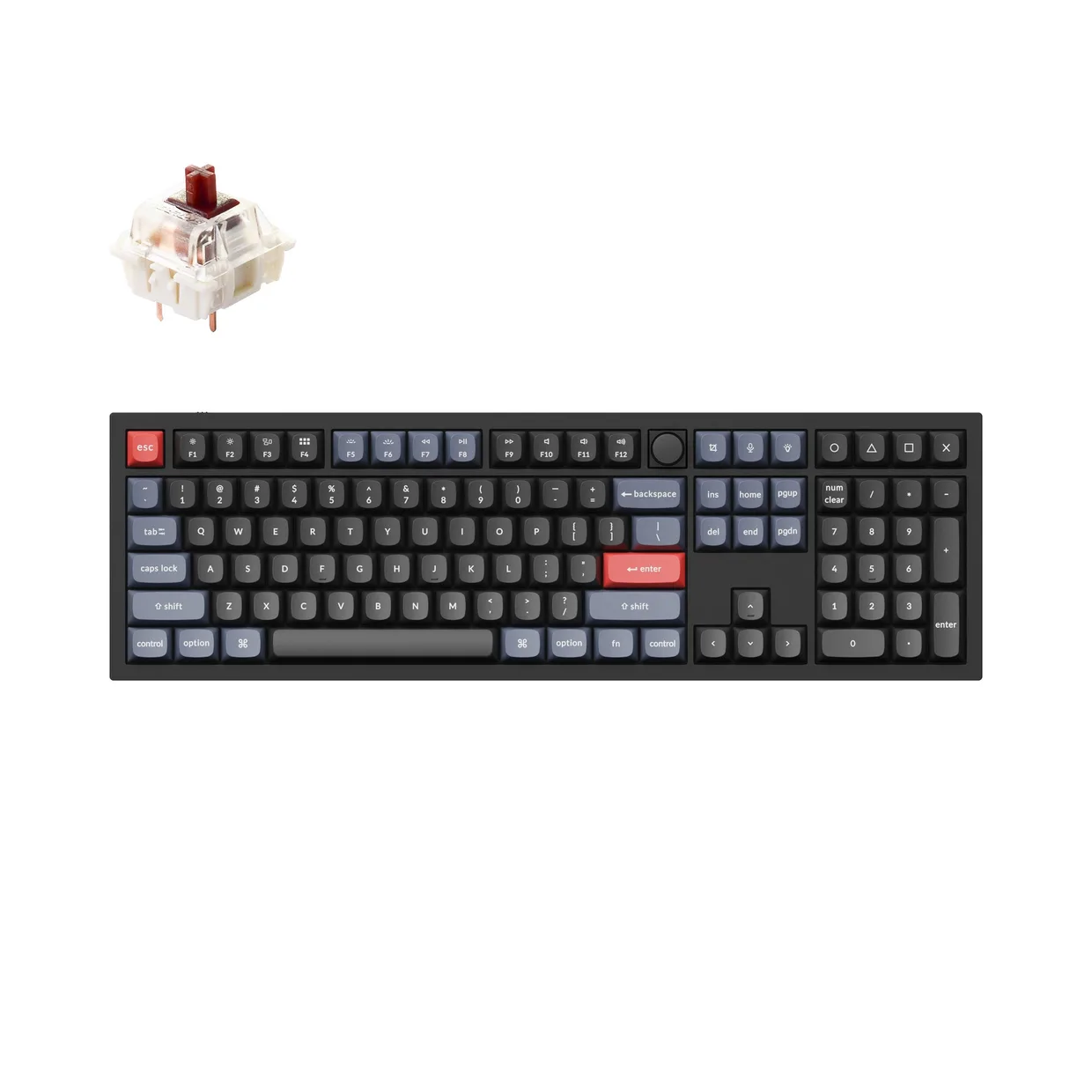 Клавиатура Keychron Q6 QMK Knob Gateron G Pro Brown Carbon Black - B (Q6-M3Z)