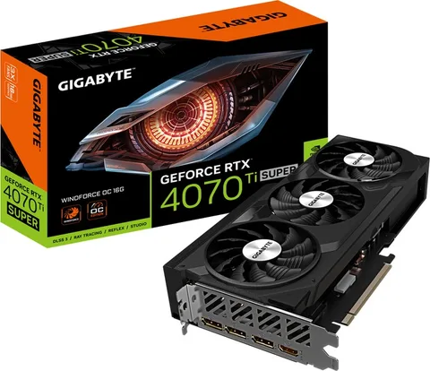 Видеокарта Gigabyte GeForce RTX 4070 Ti Super 16GB GDDR6X Windforce OC (GV-N407TSWF3OC-16GD)
