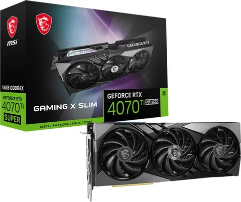 Видеокарта MSI GeForce RTX 4070 Ti Super 16GB GDDR6X Gaming X Slim (GeForce RTX 4070 Ti SUPER 16G GAMING X SLIM)