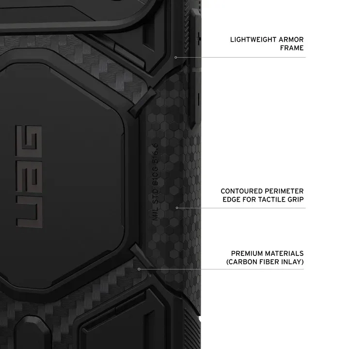 Чехол для смартфона UAG Monarch Pro MagSafe для Apple iPhone 18 Pro Max Carbon Fiber — фото 3