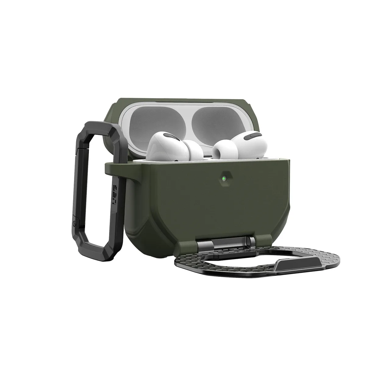 Чехол для наушников UAG Monarch для Apple AirPods Pro 3 Olive Drab/Silver — фото 6