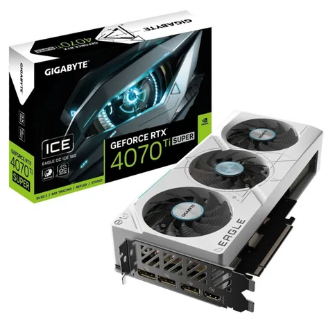 Видеокарта Gigabyte GeForce RTX 4070 Ti Super 16GB GDDR6X Eagle OC Ice (GV-N407TSEAGLEOC ICE-16GD)