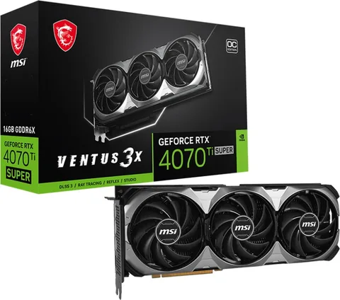 Видеокарта MSI GeForce RTX 4070 Ti Super 16GB GDDR6X Ventus 3X OC (GeForce RTX 4070 Ti SUPER 16G VENTUS 3X OC)