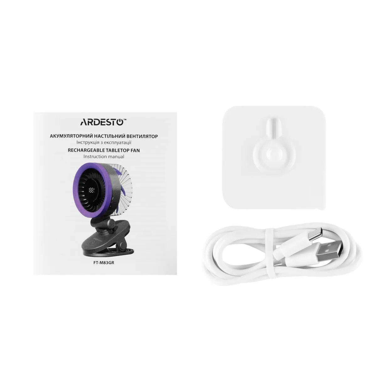Вентилятор акумуляторний на кліпсі Ardesto OneBreeze FT-M83GR сірий — фото 9