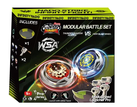 Игровой набор волчков Infinity Nado VII Pro Series Modular Battle Set: Thunder Shadow Hunter vs Fiery Blast Wheel