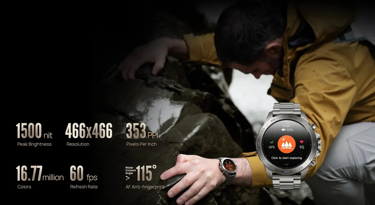 Смарт-годинник Mibro GS Explorer S-Ti Premium 48 мм титан, титановий браслет (XPAW023FT) — фото 9