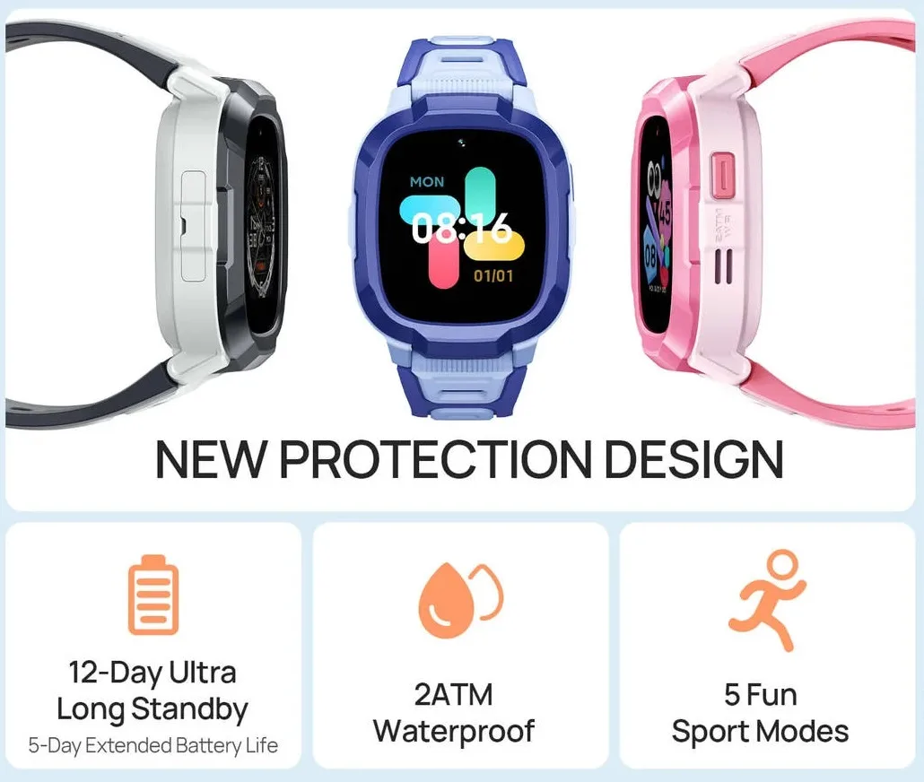 Детские смарт-часы с GPS Mibro Kids P6 розовый (XPSWP004P) — фото 3