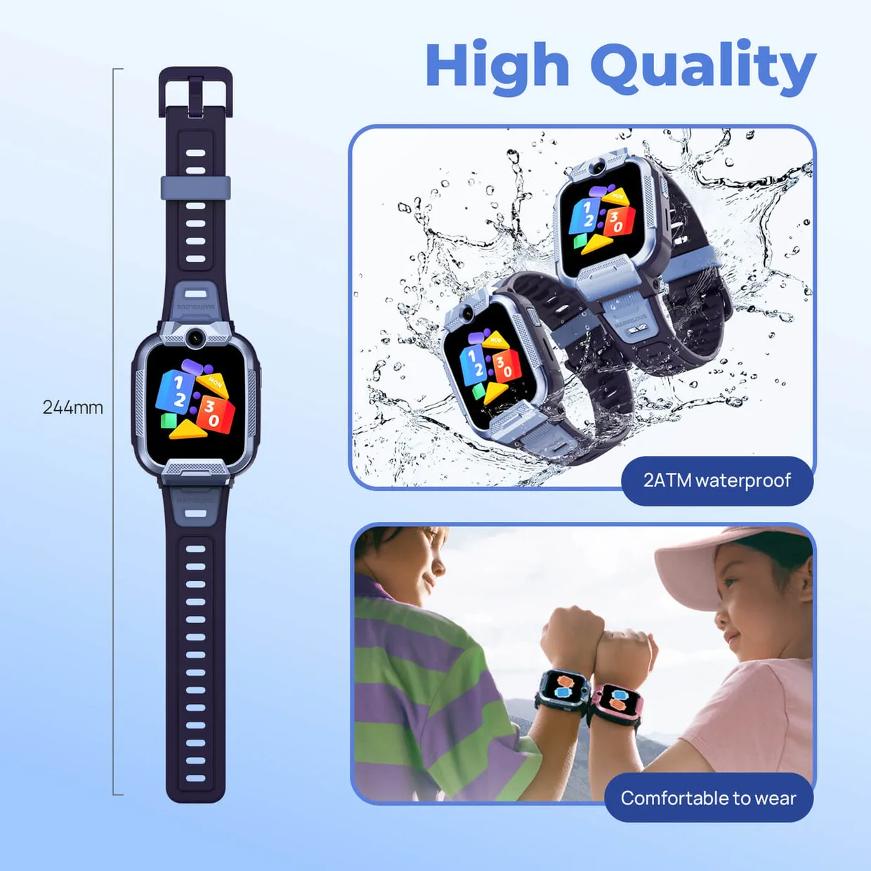 Детские смарт-часы с GPS Mibro Kids Z5 синий (XPSWZ002B) — фото 6