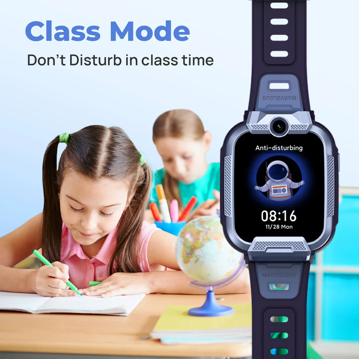 Детские смарт-часы с GPS Mibro Kids Z5 синий (XPSWZ002B) — фото 10