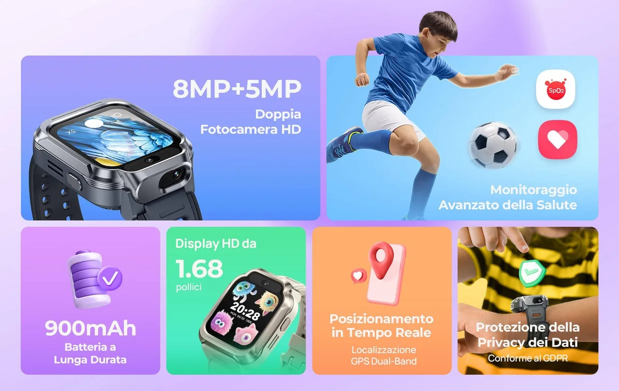 Детские смарт-часы с GPS Mibro Kids S1 песочно-золотой (XPSWY007D) — фото 3