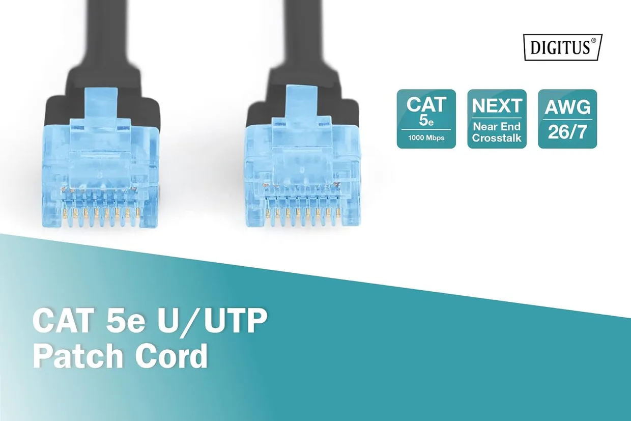 Патч-корд Digitus CAT 5e U/UTP 0,5 м черный (DK-1512-005/BL) — фото 2