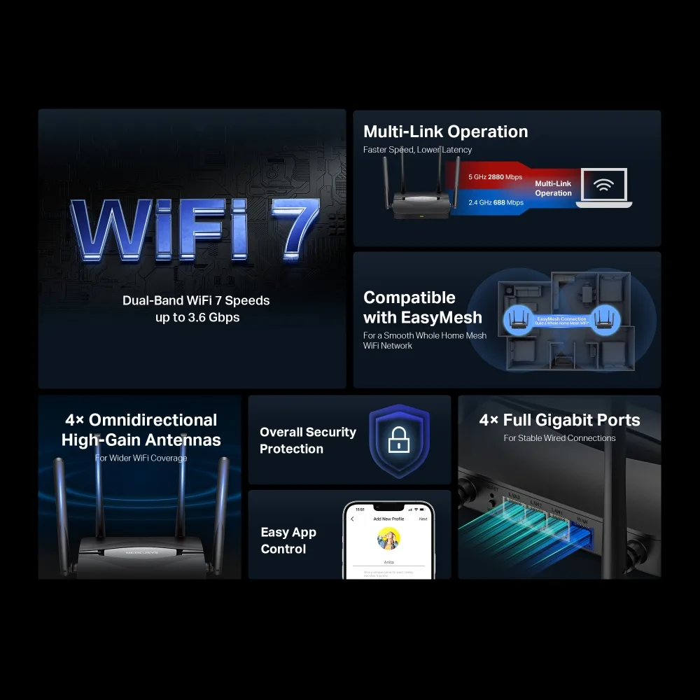 Wi-Fi роутер Mercusys MR25BE чорний — фото 6