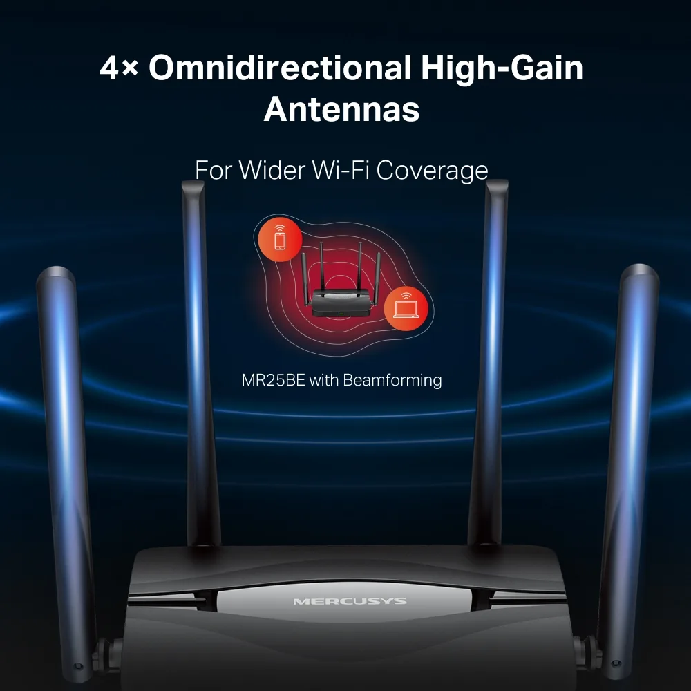 Wi-Fi роутер Mercusys MR25BE чорний — фото 8