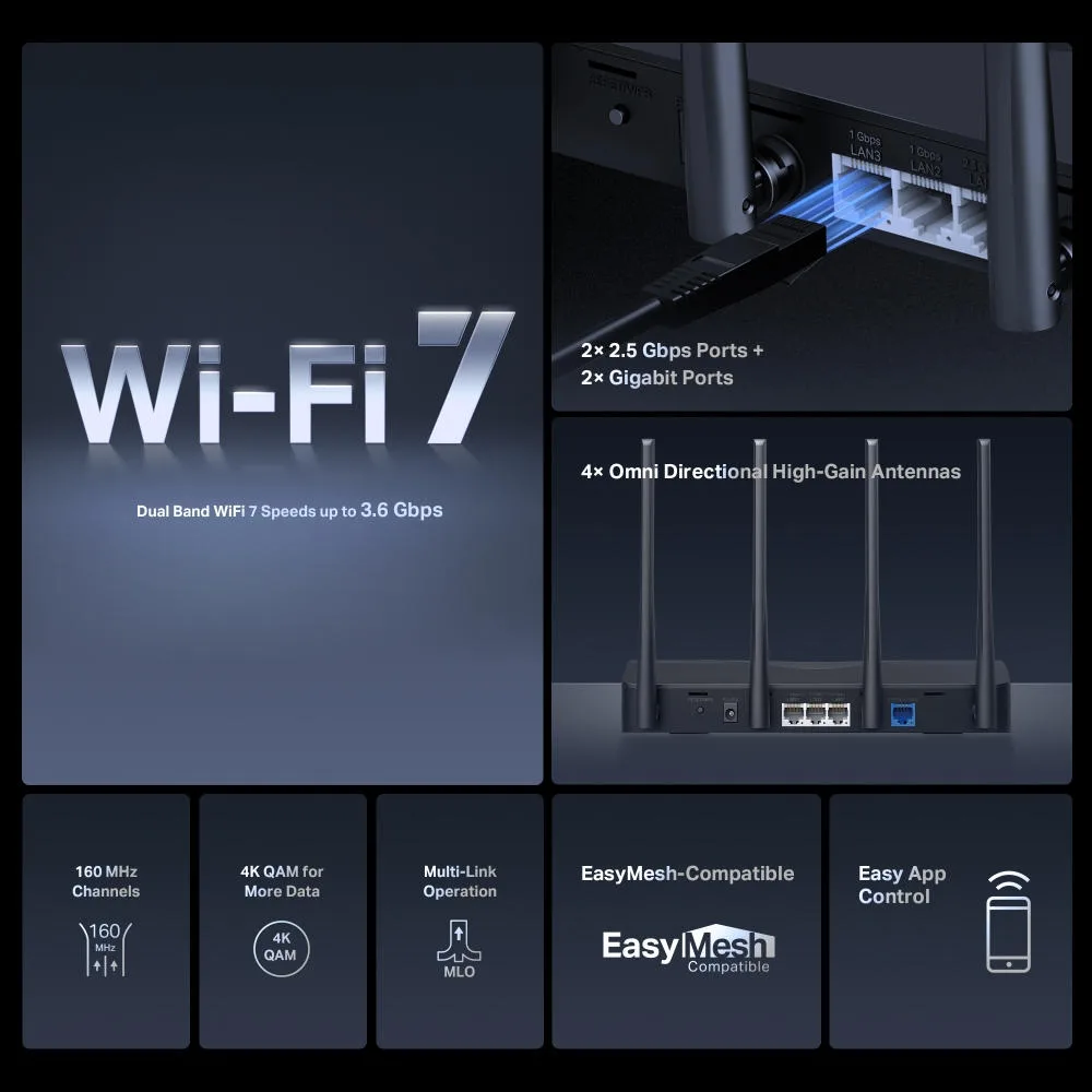 Wi-Fi роутер Mercusys MR27BE черный — фото 3