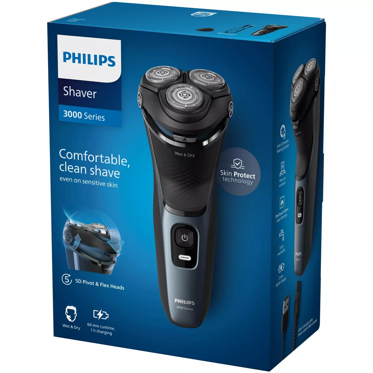 Электробритва Philips Series 3000 S3144/00 черно-синий — фото 2