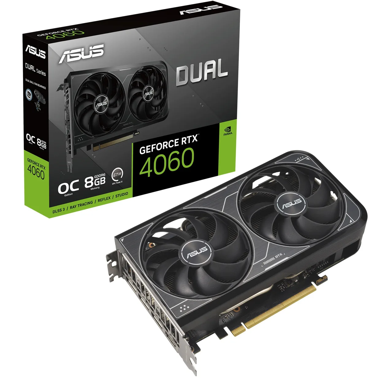 Видеокарта Asus GeForce RTX 4060 8GB GDDR6 Dual OC V2 (DUAL-RTX4060-O8G-V2)