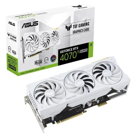 Видеокарта Asus GeForce RTX 4070 Ti Super 16GB GDDR6X TUF Gaming BTF White (TUF-RTX4070TIS-16G-BTF-WHITE)