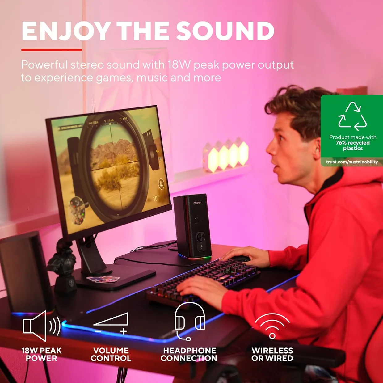 Акустична система Trust GXT 612 Cetic 2.0 RGB Bluetooth — фото 2