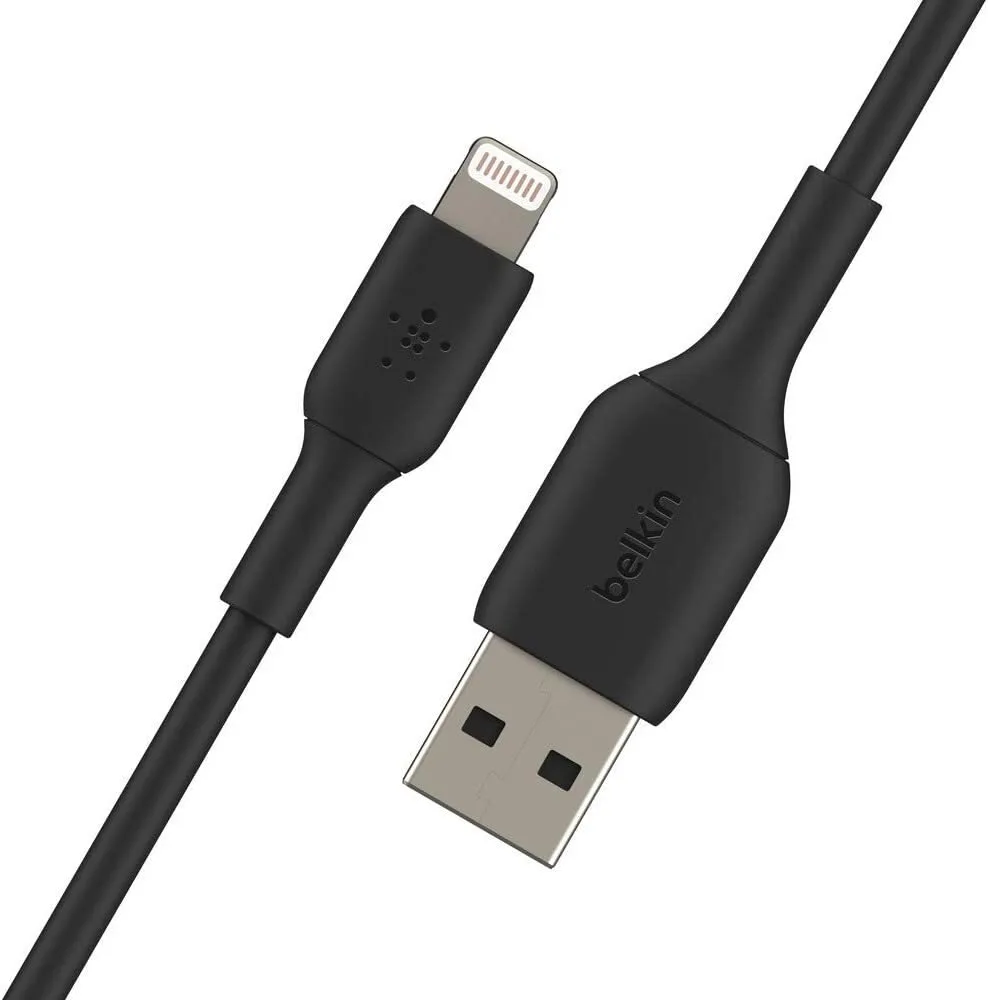 Кабель Belkin USB-A – Lightning 12 Вт 1 м чорний (CAA001BT1MBK) — фото 3