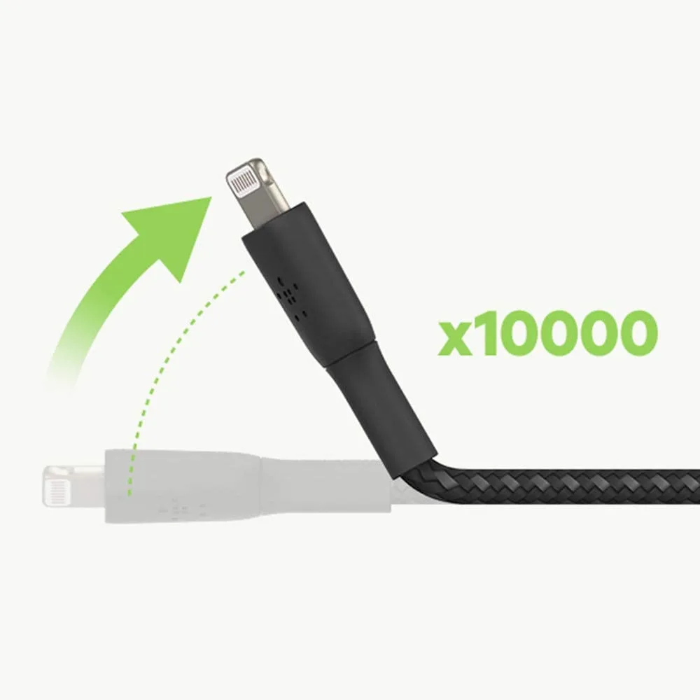 Кабель Belkin USB-A – Lightning 12 Вт, плетёный 1 м черный (CAA002BT1MBK) — фото 3