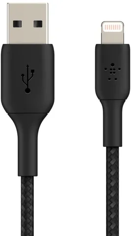 Кабель Belkin USB-A – Lightning 12 Вт, плетений 2 м чорний (CAA002BT2MBK)