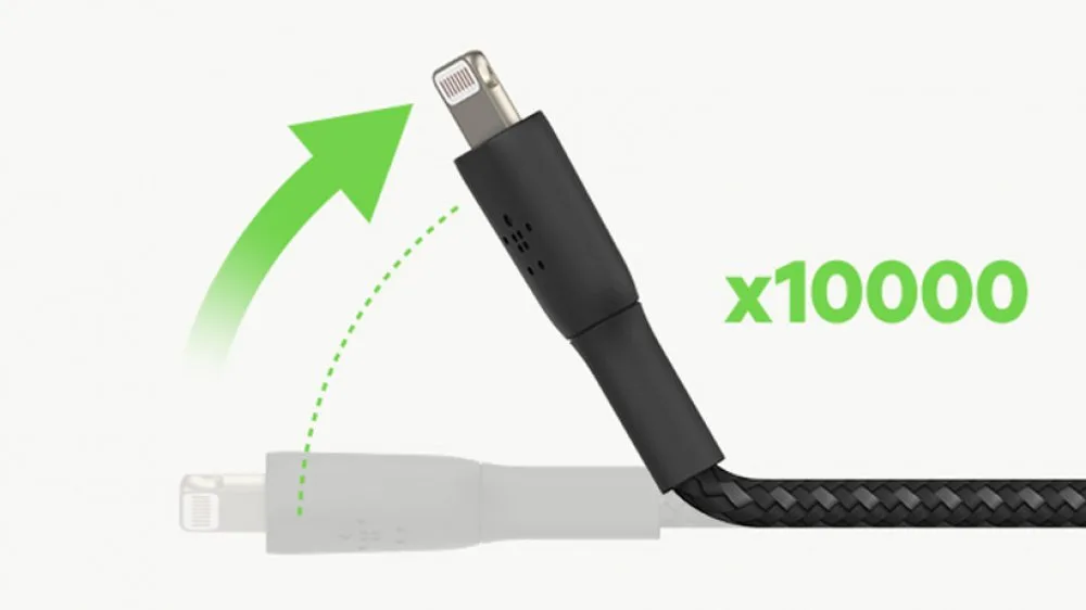 Кабель Belkin USB-A – Lightning 12 Вт, плетёный 2 м черный (CAA002BT2MBK) — фото 2