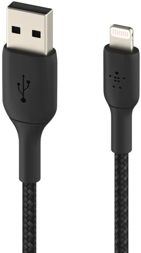 Кабель Belkin USB-A – Lightning 12 Вт, плетёный 2 м черный (CAA002BT2MBK) — фото 4