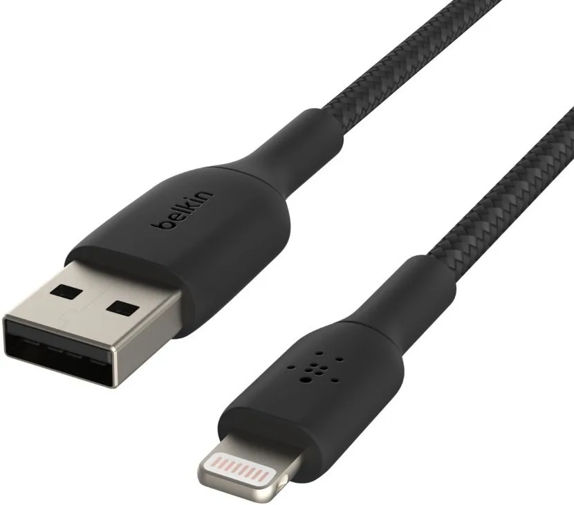 Кабель Belkin USB-A – Lightning 12 Вт, плетёный 2 м черный (CAA002BT2MBK) — фото 5