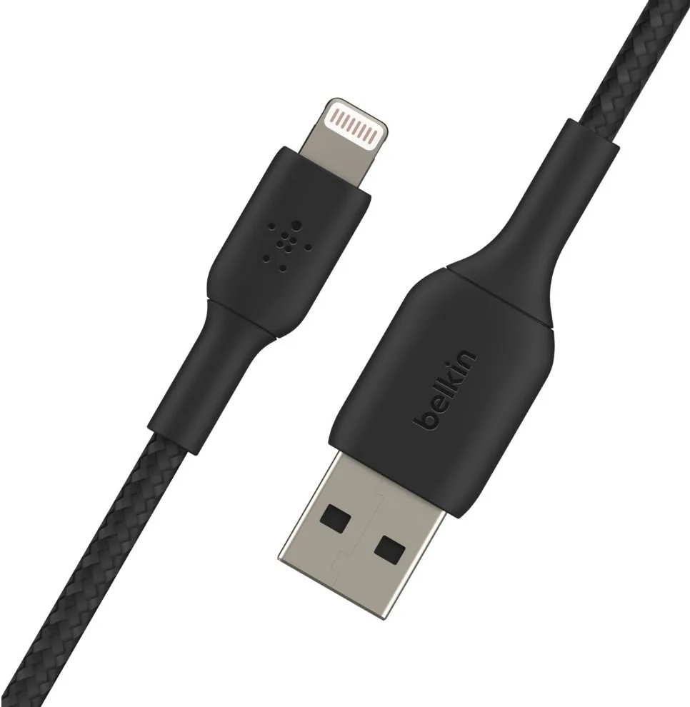 Кабель Belkin USB-A – Lightning 12 Вт, плетёный 2 м черный (CAA002BT2MBK) — фото 6