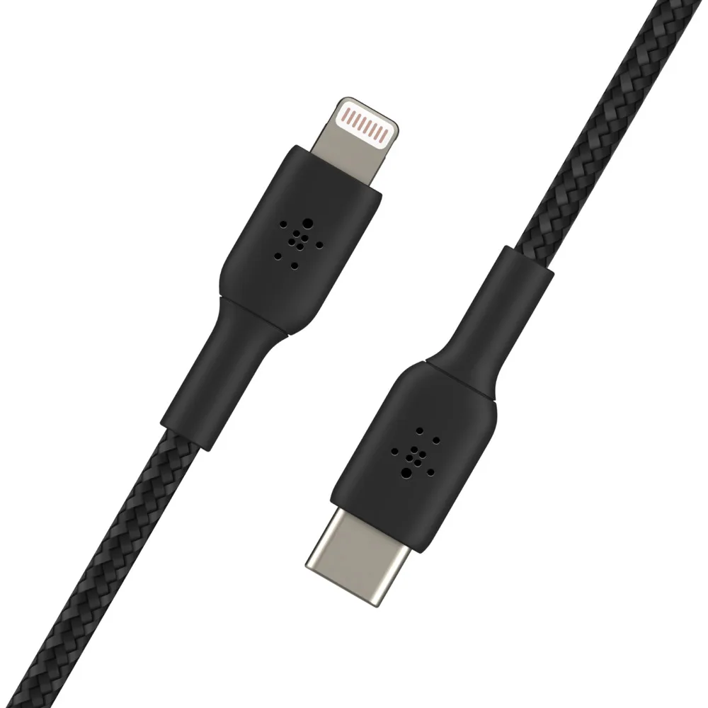 Кабель Belkin USB-C – Lightning 30 Вт, плетёный 2 м черный (CAA004BT2MBK) — фото 2