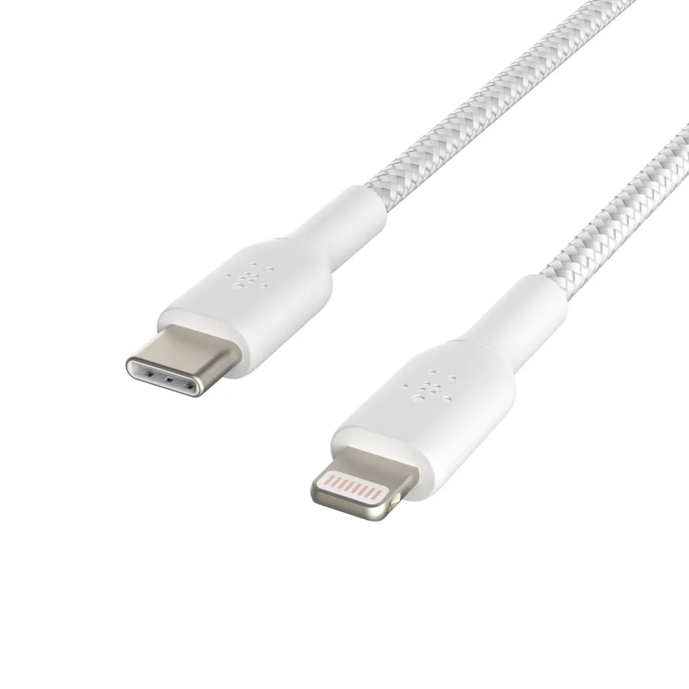Кабель Belkin USB-C – Lightning 30 Вт, плетений 2 м білий (CAA004BT2MWH) — фото 2