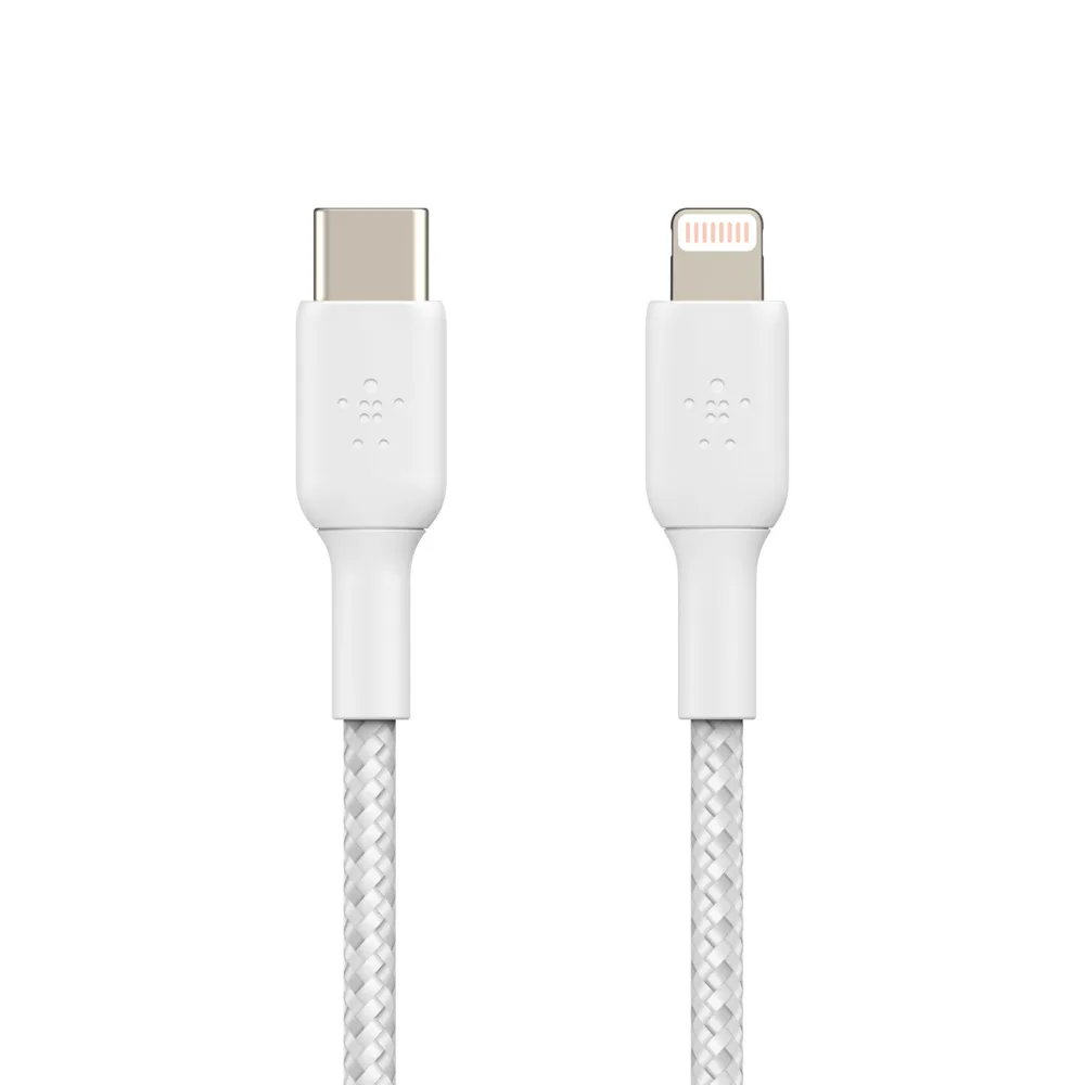 Кабель Belkin USB-C – Lightning 30 Вт, плетений 2 м білий (CAA004BT2MWH) — фото 5