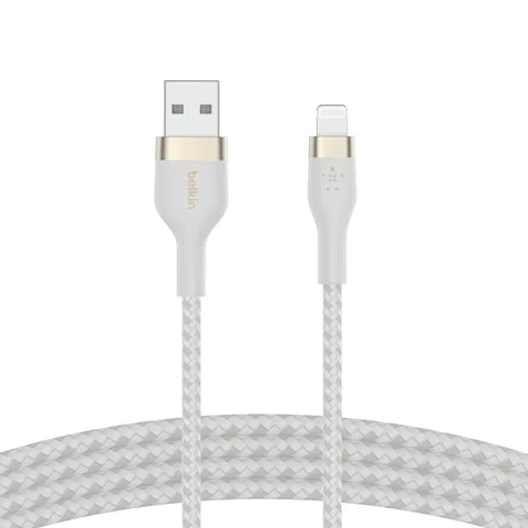 Кабель Belkin USB-A – Lightning 12 Вт, силиконовый 1 м белый (CAA010BT1MWH)