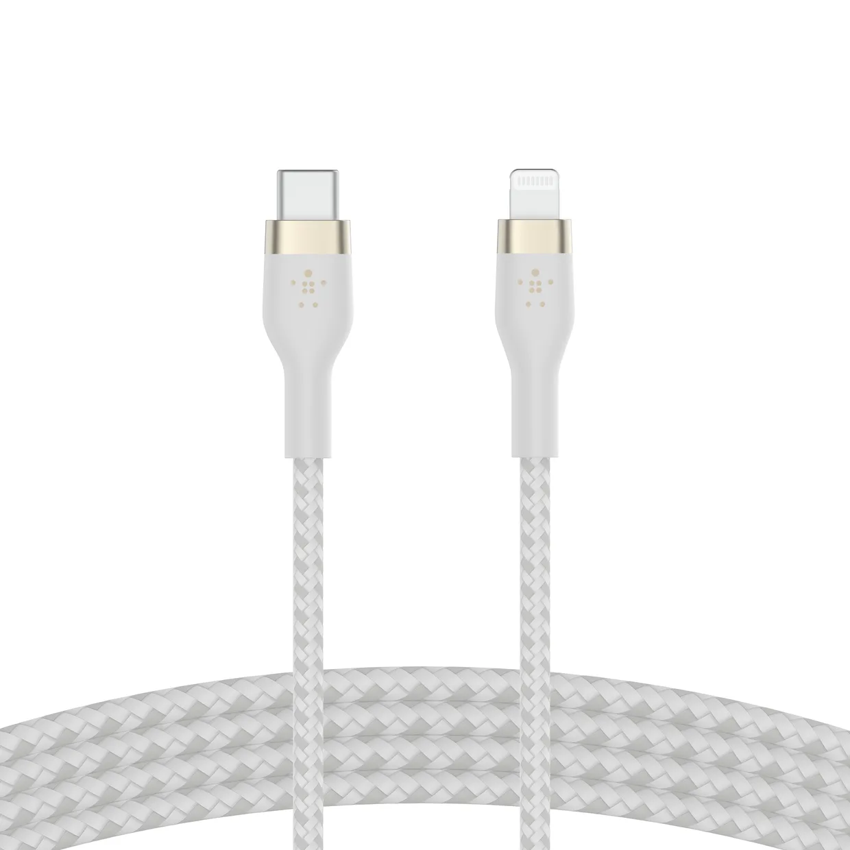 Кабель Belkin USB-C – Lightning, силіконовий 1 м білий (CAA011BT1MWH)