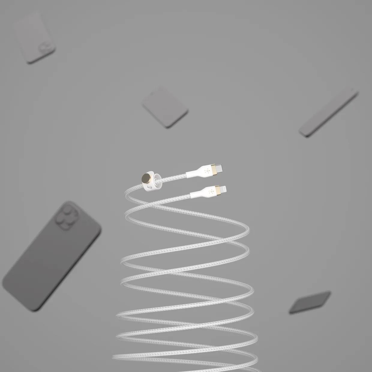 Кабель Belkin USB-C – Lightning, силіконовий 1 м білий (CAA011BT1MWH) — фото 7