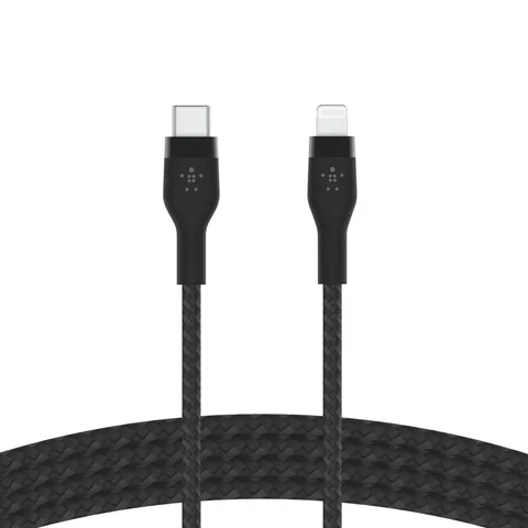 Кабель Belkin USB-C – Lightning, силиконовый 1 м черный (CAA011BT1MBK)