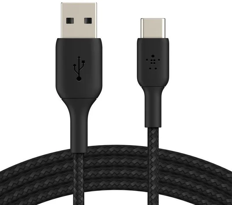 Кабель Belkin USB-A – USB-C 15 Вт, плетёный 2 м черный (CAB002BT2MBK)