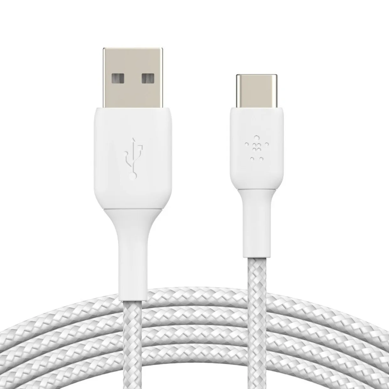 Кабель Belkin USB-A – USB-C 15 Вт, плетёный 2 м белый (CAB002BT2MWH)