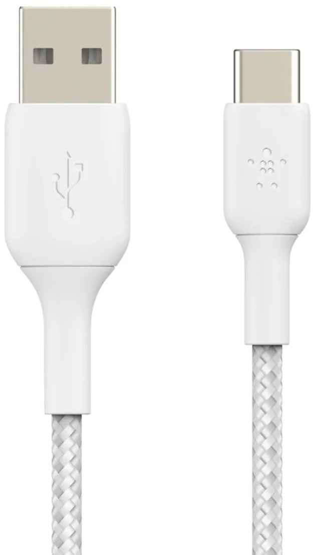 Кабель Belkin USB-A – USB-C 15 Вт, плетёный 2 м белый (CAB002BT2MWH) — фото 2
