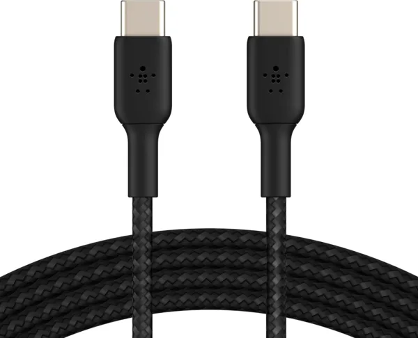 Кабель Belkin USB-C – USB-C 60 Вт, плетений 1 м чорний (CAB004BT1MBK)