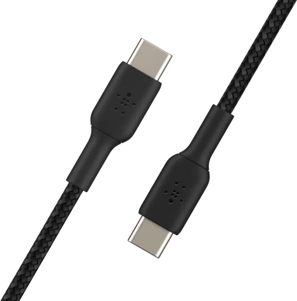 Кабель Belkin USB-C – USB-C 60 Вт, плетений 1 м чорний (CAB004BT1MBK) — фото 3