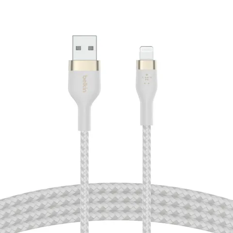 Кабель Belkin USB-A – Lightning, силиконовый 3 м белый (CAA010BT3MWH)