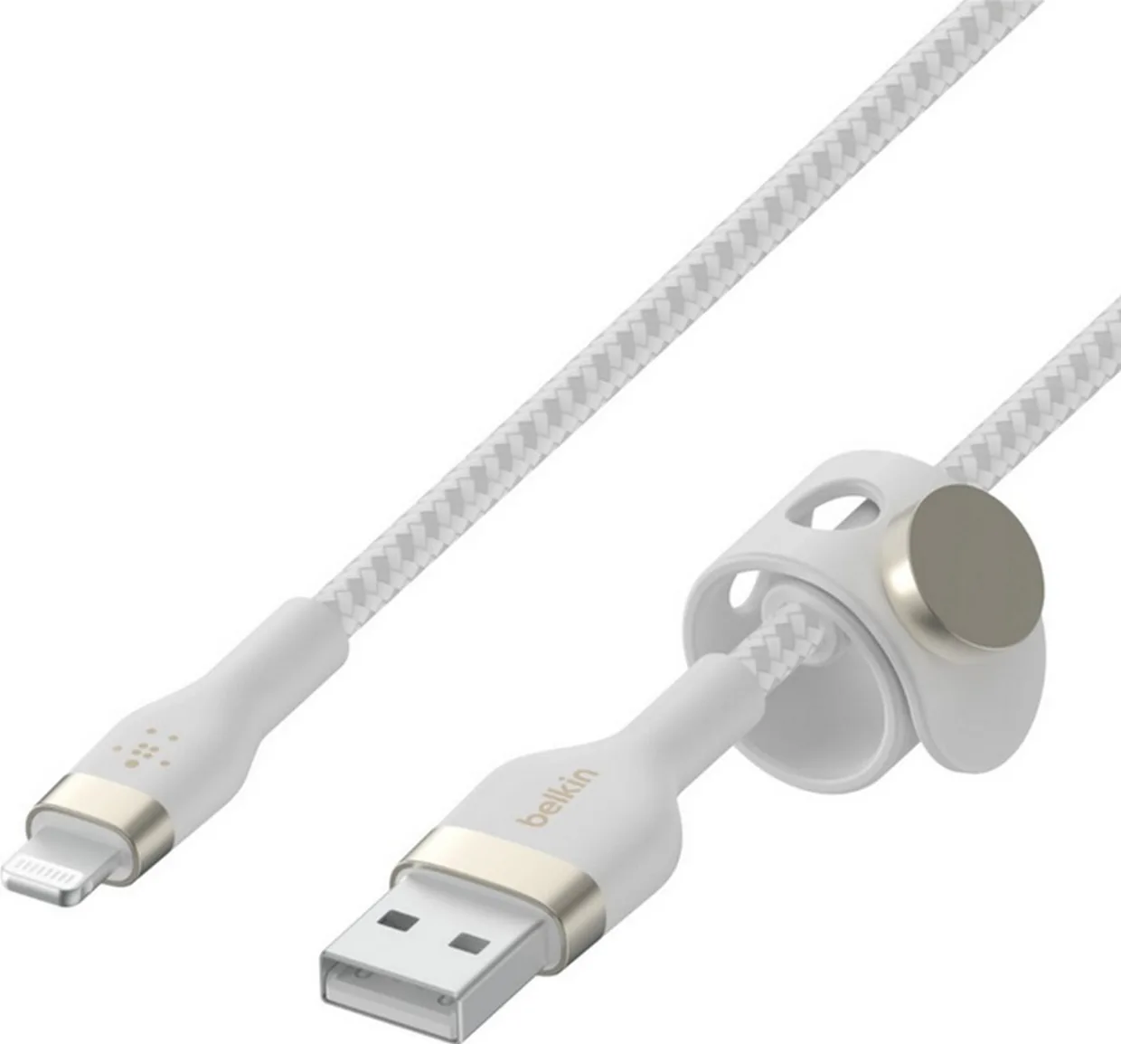 Кабель Belkin USB-A – Lightning, силиконовый 3 м белый (CAA010BT3MWH) — фото 2