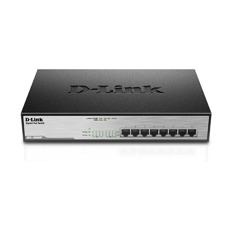 Комутатор некерований D-Link DGS-1008MP 8×GE PoE+ 140 Вт