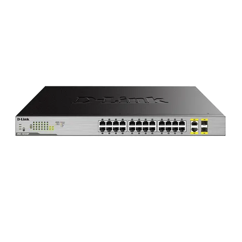 Коммутатор неуправляемый D-Link DGS-1026MP 24×GE PoE+ 370 Вт, 2×combo SFP