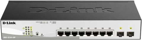 Коммутатор Smart D-Link DGS-1210-10P 8×GE PoE, 2×SFP