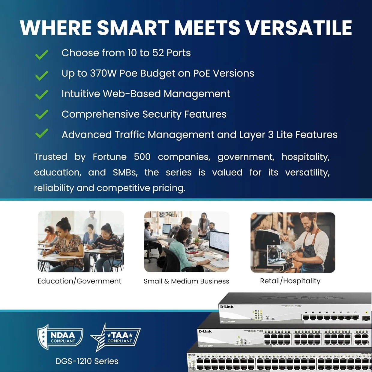 Коммутатор Smart D-Link DGS-1210-10P 8×GE PoE, 2×SFP — фото 4