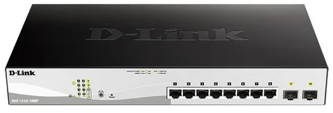 Коммутатор Smart D-Link DGS-1210-10MP 8×GE PoE+ 130 Вт, 2×SFP