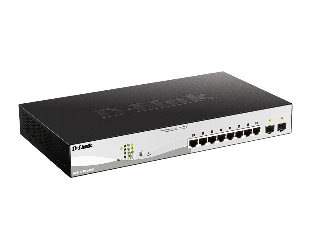 Коммутатор Smart D-Link DGS-1210-10MP 8×GE PoE+ 130 Вт, 2×SFP — фото 2