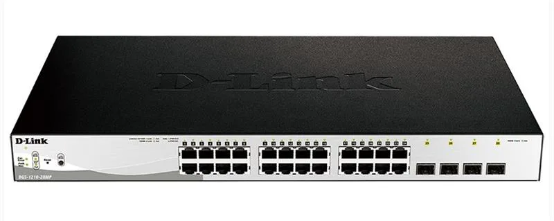 Коммутатор Smart D-Link DGS-1210-28MP 24×GE PoE+ 370 Вт, 4×combo SFP